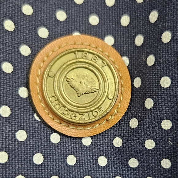 Capezio Navy Blue W/White Polka Dot‎ Canvas Bag Nautical Classic Resort - Picture 3 of 6